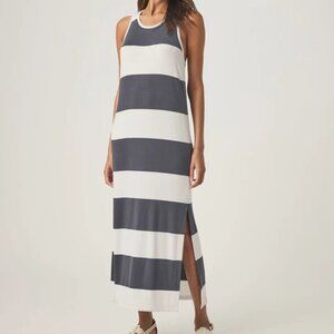 Splendid Navy and White Striped Maxi Tank Dress